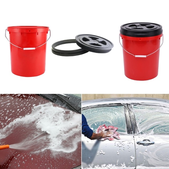 Professionsal Car Wash Bucket Seat-Mounted Car Cleaning Bucket with/without  Lid Movable Car Wash Bucket for Car Washing - AliExpress